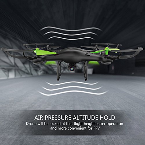 Potensic HD Kamera große Drohne Spielzeug 360 Drehung,FPV Monitor Video Live 3D Flip Funktion Heading Hold Mode 2.4GHz 6-Achsen-Gyro RC Quadrocopter halten der Höhe (grün) - 2